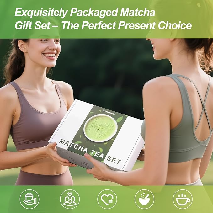 Matcha Whisk Set, Green Matcha Set, 15 OZ Matcha Bowl with Spout, 8 PCS Perfect Matcha Kit for Making Latte Matcha Lover