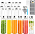 Zukro 24 Pack Glass Water Bottles with Lids 18 oz, Reusable Clear Juice Bottles With Stainless Steel Airtight Cap for Juicing, 100% Leak Proof Juice container Drinking Jar, Fridge Safe, BPA Free