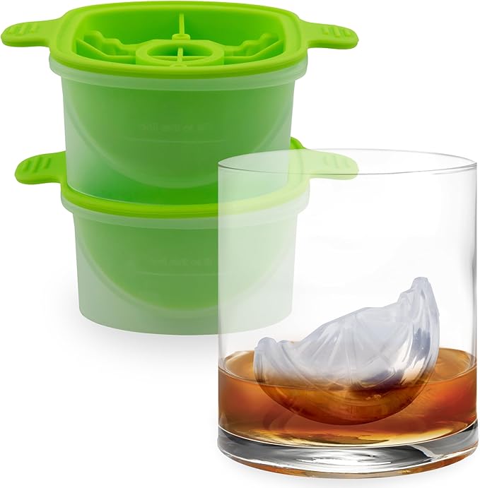 Tovolo Lime Wedge Ice Mold 2 Pack Fun Cocktail Ice Molds for Whiskey, Fruit Ice Wedge Mold Perfect for Cocktails Mocktails Summer Lemonade, Slow Melting BPA Free Silicone Ice Wedge Molds Lime Green