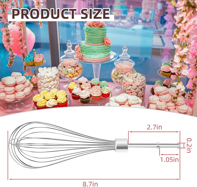 KHMPW Hand Mixer Whisk Attachments Replace Kitchen Mixer Accessories KHM3, KHM5, KHM7, KHM9, KHM926, KHM7210 Stainless Steel Egg Whisk Replacement by Fetechmate