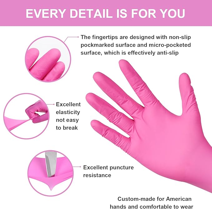 FINITEX Nitrile Disposable Latex-Free Gloves - 3.5mil 100PCS Powder-Free Latex Free Cleaning Medical Exam Food Gloves