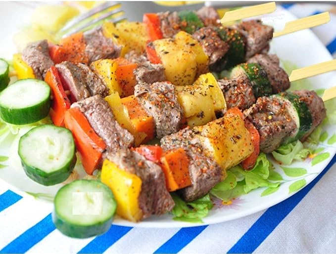 Gmark Bamboo Paddle Skewers 9" 100pc/Bag, Kabob Skewers, BBQ Skewers for Outdoor Grilling GM1077