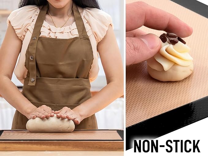 Zulay Kitchen Silicone Baking Mat - Reusable Nonstick Silicone Sheet for Oven, 16.5" x 11.6", Dark Gray