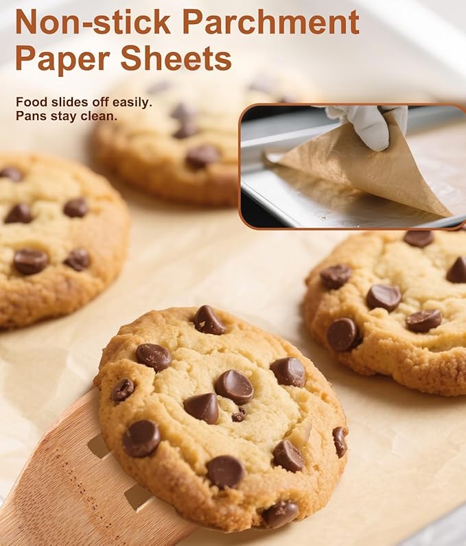 300 Pcs Unbleached Parchment Paper Sheets, 12x16 Inch Precut Baking Paper for Baking Sheet, Non-Stick Parchment Paper for Baking, Oven, Air Fryer, Grilling, Steaming, Cookies, Bread, Cake