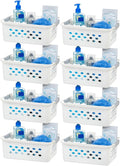 IRIS USA Plastic Basket, 8-Pack, Small, Shelves Storage Basket for Organizing Pantry Cabinet Bedroom Office Craft Room, White