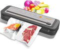 MegaWise Vacuum Sealer Machine - Powerful 80kPa Suction, Built-in Cutter, One-Touch Operation, Includes 10 BPA-Free Bags, Dry & Moist Modes, Keeps Food Fresh 5x Longer