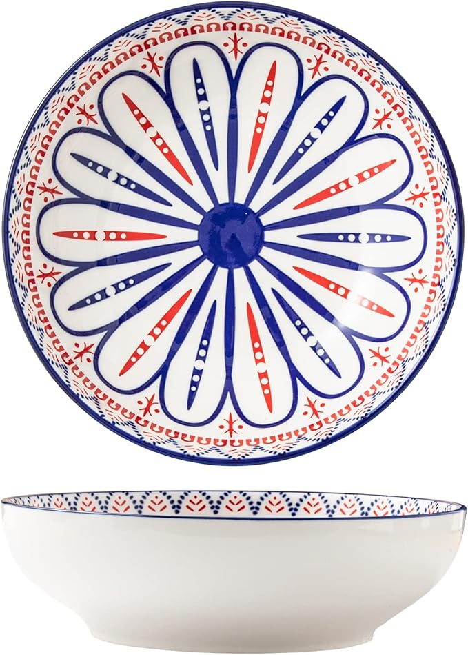 Yundu 82 OZ Ceramic Bowls Set of 2, Serving Bowls for Entertaining, Large Bowls, Soup, Pasta, Salad, Fruit, Ramen, Pho Bowl Sets for Kitchen, Dishwasher and Microwave Safe