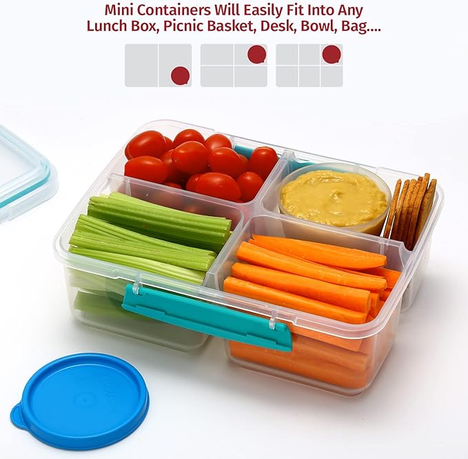Condiment Cups Containers with Lids- 8 pk. 2.3 oz.Salad Dressing Container to go Small Food Storage Containers with Lids- Sauce Cups Leak proof Reusable Plastic BPA free for Lunch Box Picnic Travel