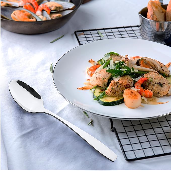 Ggbin 12-Piece Stainless Steel Dinner Spoons, Tablespoon Set
