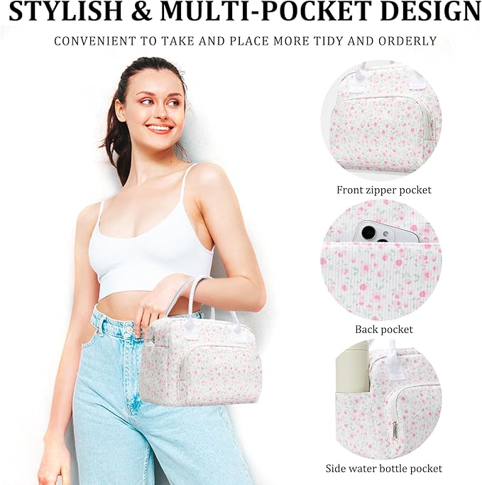 Insulated Lunch Bag for Women Men Large Reusable Lunch Box Adult Leakproof Portable Cooler Tote Bags for Work Picnic