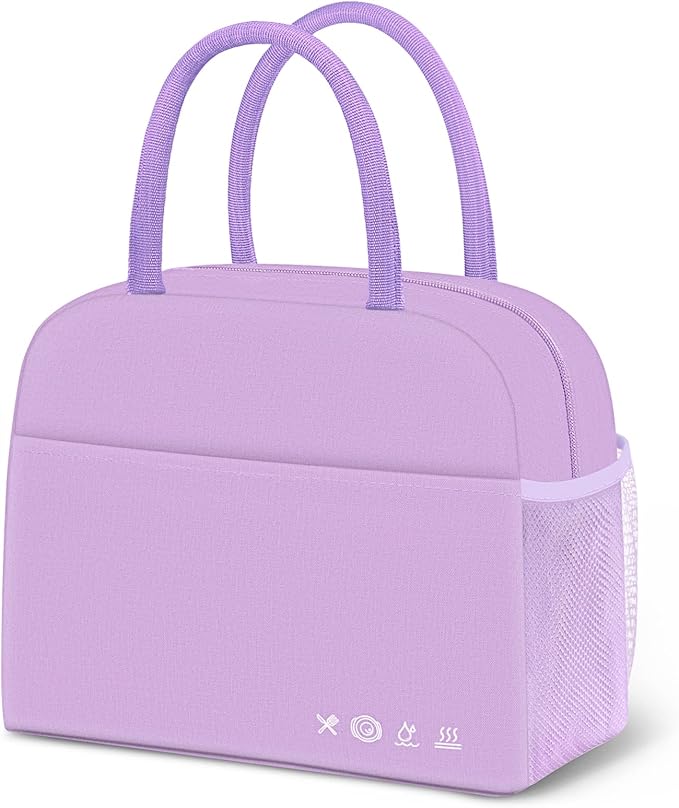 DALINDA Lunch Bag Lunch Box for Women Men Reusable Insulated Lunch Bags for Adults,Leakproof Cute Cooler Lunch Tote Bag, Large Capacity for Work Travel Picnic,Purple
