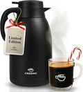 Thermal Coffee Carafe, 68 Oz - Sophisticated Black Stainless Steel, Durable & Easy to Pour, Keeps Drinks Perfectly Hot for 12 Hours & Chilled for 36 Hours, Ideal Coffee Urn for Home, Office, & Parties