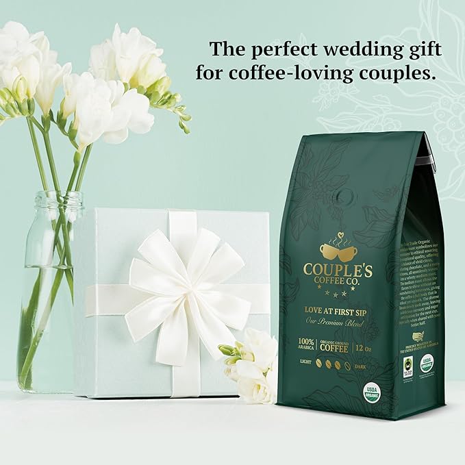 Couple’s Coffee Organic Ground Coffee | Fair Trade Organic Guatemalan Medium-Dark Roast | Gives Back to Military Families | Love at First Sip | Made with 100% Arabica Beans | 12oz