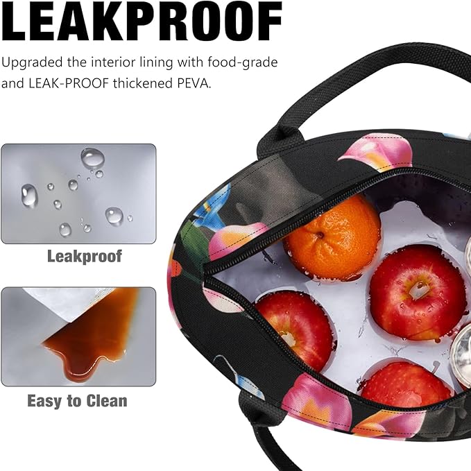 Aosbos Lunch Tote Bag, Insulated Lunch Box for Women, Leakproof Lunch Cooler Purse for Work, Calla Lily