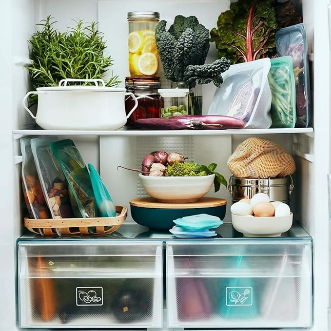 Stasher Premium Silicone Reusable Food Storage Sandwich Bag, Clear, Microwave, Sous Vide, Dishwasher, Oven and Freezer Safe, BPA Free, Leak-free, Eco-friendly, 28 Oz