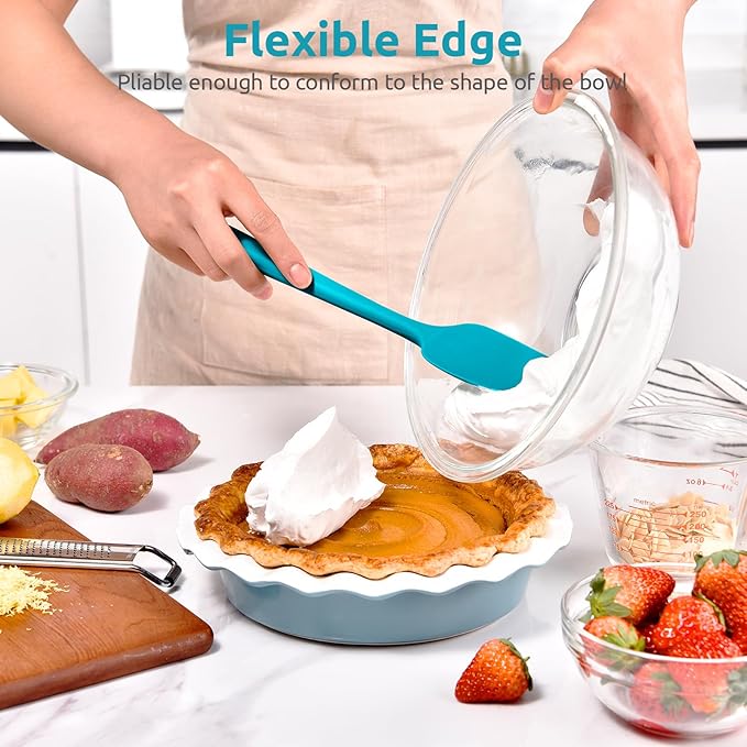 Heat Resistant Silicone Spoon Spatula: U-Taste 600ºF High Heat Flexible 11.38in Silicon Mixing Stirring Cooking Scraping Baking Bowl Scraper for Kitchen Nonstick Cookware (Marrs Green)