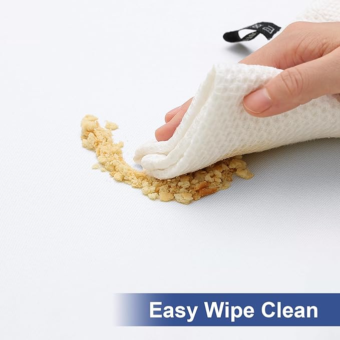 homing Rectangle Table Cloth Cover, Waterproof Polyester Elastic Fitted Tablecloth, Fits for 5 Foot Folding Tables, Washable Table Protector for Picnic, Camping, Outdoor (White, 30" x 60")