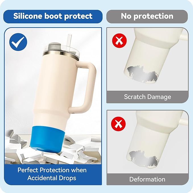 2 Pack Silicone Boot | Compatible with Hydro Flask, Owala, Yeti, Stanley & More | Fits 2.75-2.85" Bottom Bottles/Tumblers (12-40oz) | Anti-Slip | BPA-Free | Scratch & Noise Resistant