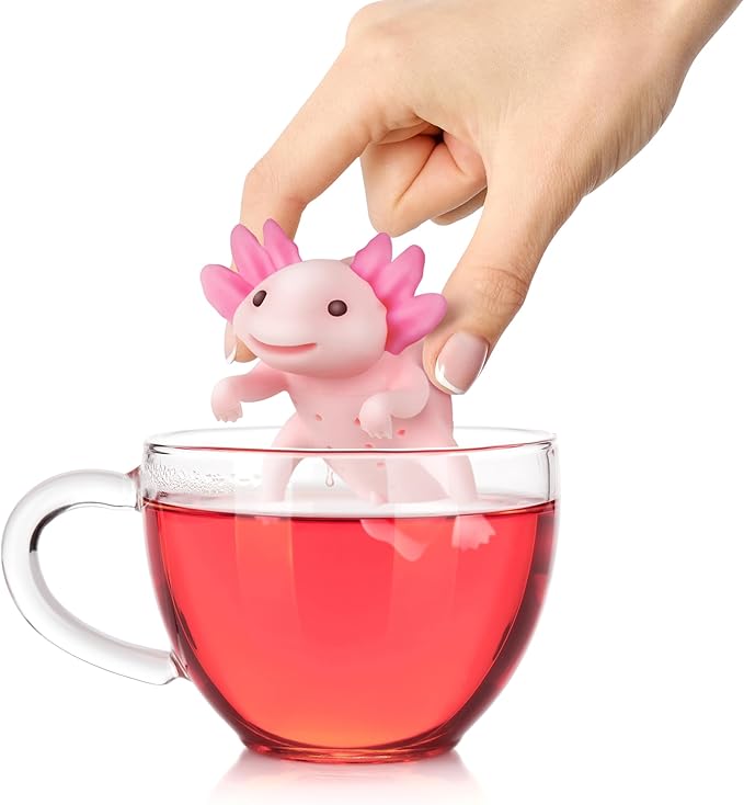 Genuine Fred RELAXOLOTL Tea Infuser, Cute Axolotl Design, For Loose Leaf Tea, Flexible, Easy to Clean Silicone, Fun Gift for Tea Lovers, Clever Kitchen Gadget