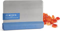 Misen Stainless Steel Bench Scraper - Versatile Food Scraper with Walnut Handle - Ideal for Kitchen, Pastry & Dough - Durable Cutting Board Scraper Tool for Effortless Transfer into Pots & Pans - Blue