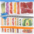 Lerine 24 Pack Dishwasher Safe Reusable Bags Silicone, Extra Thick Leakproof Reusable Freezer Bags, BPA Free Food Storage Bags for Lunch Meat Veggies (6 Gallon 9 Snack 9 Sandwich Bags)