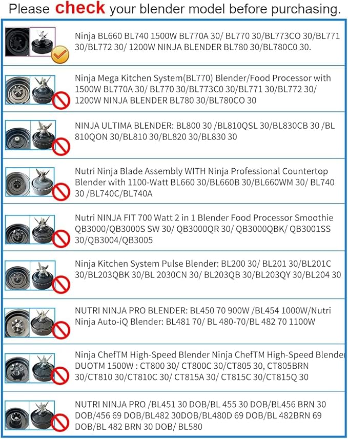 Cups Compatible with Nutri Ninja blender,Ninja smoothie blenders,2 Pack 6 Fins Blade Assembly and 2pack 16 oz Cup,suitable for BL770 BL771 BL772 BL740 BL780 BL660 BL663 (3.35 inch)