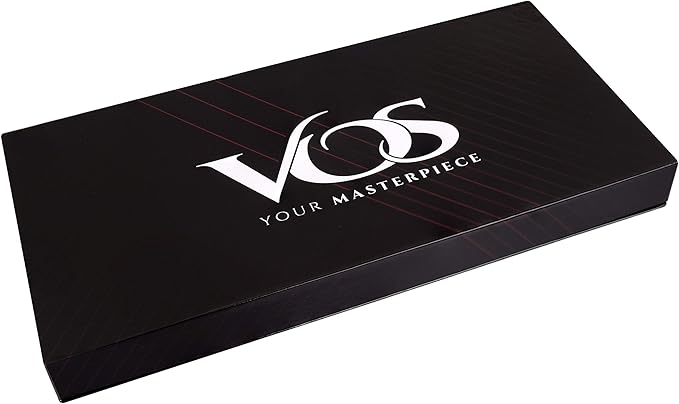 Vos Ceramic Knife Set in Elegant Gift Box, Ceramic Knives Set For Kitchen, Ultra Sharp Kitchen Knife Set with Covers, 4" 5" 6" Paring, Santoku & Chef Knife, Lightweight, Dishwasher safe (Red Handle)