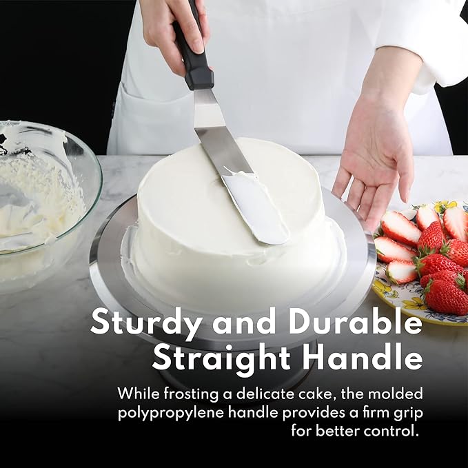 New Star Foodservice 38132 Angled Icing Spatula, 14-Inch Blade, 19-Inch Overall, Silver