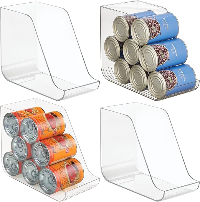 mDesign Plastic Kitchen Storage Organizer Bins - 4 Pack, Clear