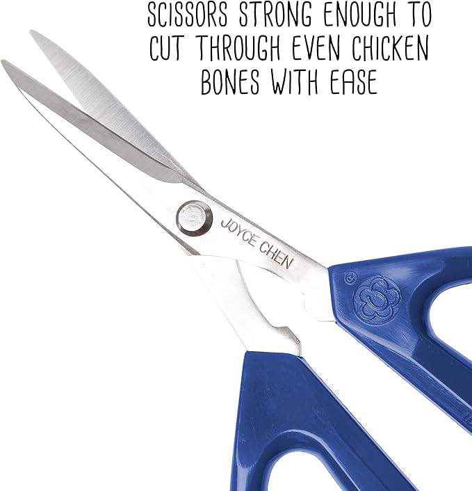 Joyce Chen Original Unlimited Kitchen Scissors All Purpose Kitchen Shears With Comfortable Handles, Blue, 2 Pack