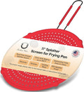 Splatter Screen for Frying Pan | USA Brand | 11 Inch Red, Fit Pans (6" to 11") Silicone Grease Splatter Guard for Frying Pan and Stove by Beckon Ware