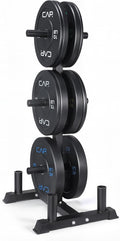 CAP Barbell 2-Inch Olympic Bumper Plate Weight Set with 6 Post Rack | 100-370 lbs | Multiple Options