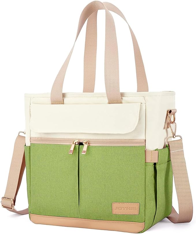 JOYHILL Lunch Bag for Women, Lunch Tote Leakproof Insulated Lunch Box with Shoulder Strap, Adult Reusable Lunch Cooler Tote Bags for Work Picnic Camping Beach (AVOCADO GREEN)