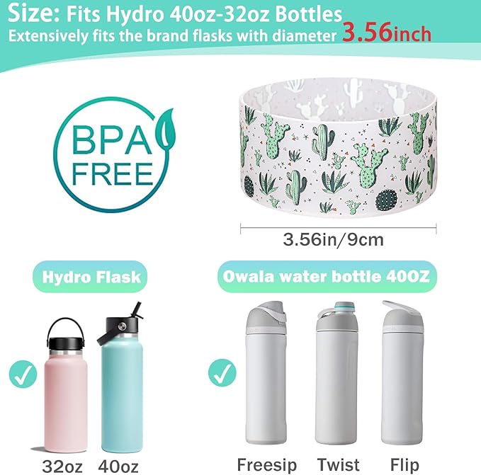 WK IEASON Protective Silicone Base Cover Boot for Hydro Flask Wide Mouth, Anti-Slip Silicone Sleeve Bottom Bumper As Hydro Flask Water Bottle Accessories-3.56inch Bottom Diameter