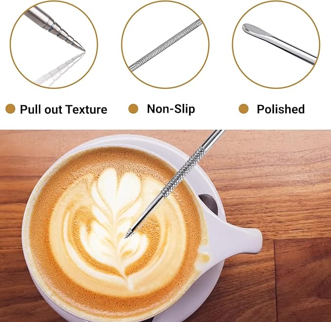 Milk Frothing Pitcher, 590ml/20oz Milk Frother Cup Stainless Steel Jug Steaming Pitcher, Milk Coffee Cappuccino Latte Art Barista Steam Pitchers Milk Jug Cup with 1 Pcs Decorating Pen