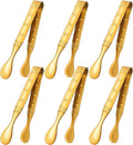 6-Pieces 6 Inch Gold Mini Tongs for Appetizers, Gold Serving Utensils for Serving Appetizers, Ice, Sugar