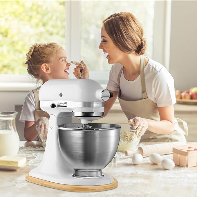 Upgrade Mixer Slider Mat for Kitchen Aid Stand Mixer, Bamboo Sliding Board for Artisan 4.5-5 Qt Tilt Head Stand Mixer, Kitchen Aid Accessories and Attachments, Thickness 2cm/0.79in, Natural