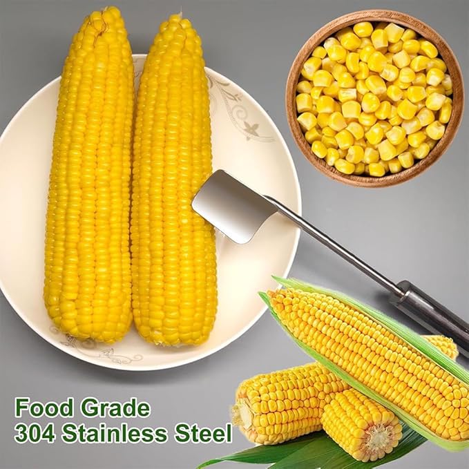 Corn Peeler for Corn on the Cob,Long Handle Stainless Steel Corn Cob Stripper Tool,Corn Kernel Remover Tool for Home Kitchen (Peeler)