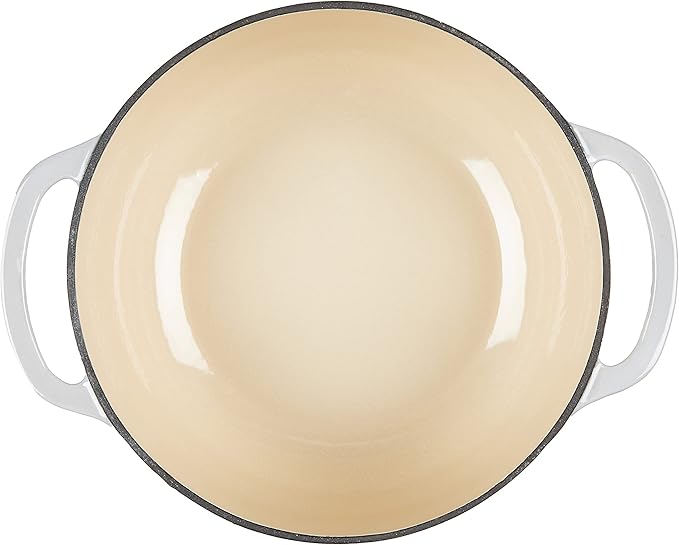 Lodge 4.5 Quart Enameled Cast Iron Dutch Oven with Lid – Dual Handles – Oven Safe up to 500° F or on Stovetop - Use to Marinate, Cook, Bake, Refrigerate and Serve – Gray