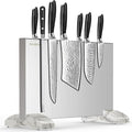 Magnetic Knife Block, Magnetic Kitchen Knife Holder Stand with Strong Magnet Strip for Kitchen Counter, Stainless Steel Double-Sided Universal Knife Storage Rack Organizer Without Knives
