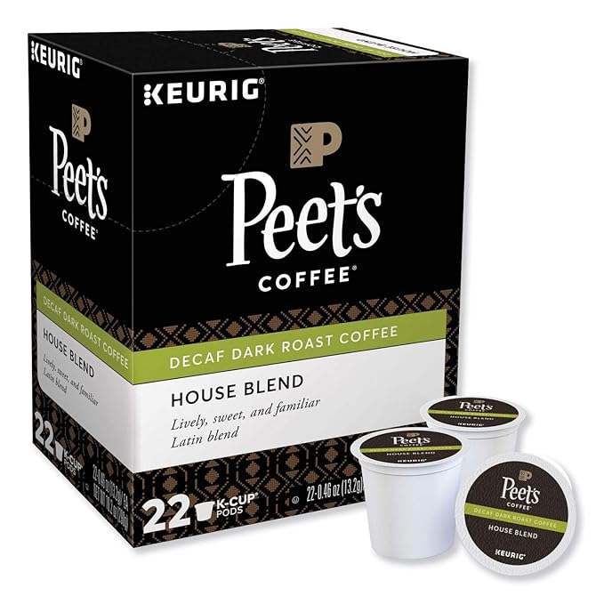 Peet's Coffee Decaf House Blend Keurig K-Cups, 96 Count