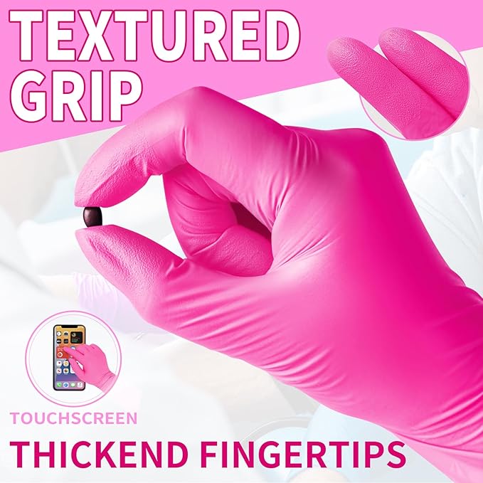 FINITEX Nitrile Disposable Latex-Free Gloves - 3.5mil 100PCS Powder-Free Latex Free Cleaning Medical Exam Food Gloves