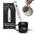 Frother Handheld - Powerful Coffee Frother Wand Rechargeable, Ultra Fast Milk Frother Handheld, Electric Whisk Drink Mixer with Stainless Steel for Coffee, Lattes, Matcha | White