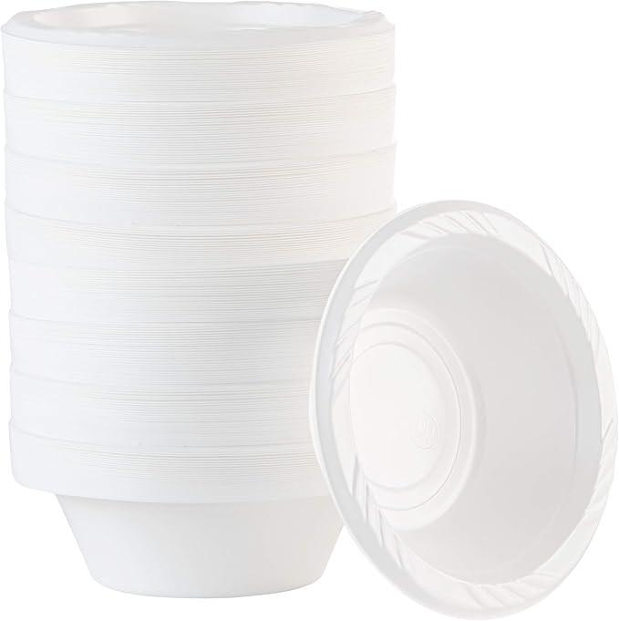 PLASTICPRO 800 Count Disposable 5 ounce White Plastic Dessert Bowls