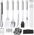 22PCS BBQ Grill Set, BBQ Grill Tools Set for Outdoor Grill with Hooks & Carry Handbag, BBQ Tools Grilling Accessories Kit for Camping/Backyard, Grilling for Men Dad
