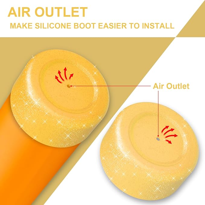 2 PCS Glitter Silicone Boot for Owala Water Bottle, Anti-Slip Protective Sleeve for FreeSip/Twist/Flip Stainless Steel Water Bottles Accessories