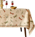 ISAENNE Designer Floral Linen Small Square Tablecloth,French Off White Elegant Table Cloth,Washable Home Decor Tablecloths for Dining Thanksgiving Kitchen Christmas Party,55"*55"-Grace B