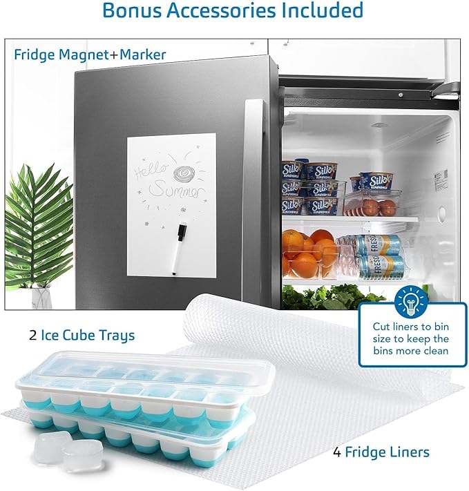 STORAGEBUD Fridge Organizer - 8 Pieces refrigerator organizer bins - Pantry Organization and Storage for Fridge & Refrigerator- BPA Free Freezer Organizer Bins