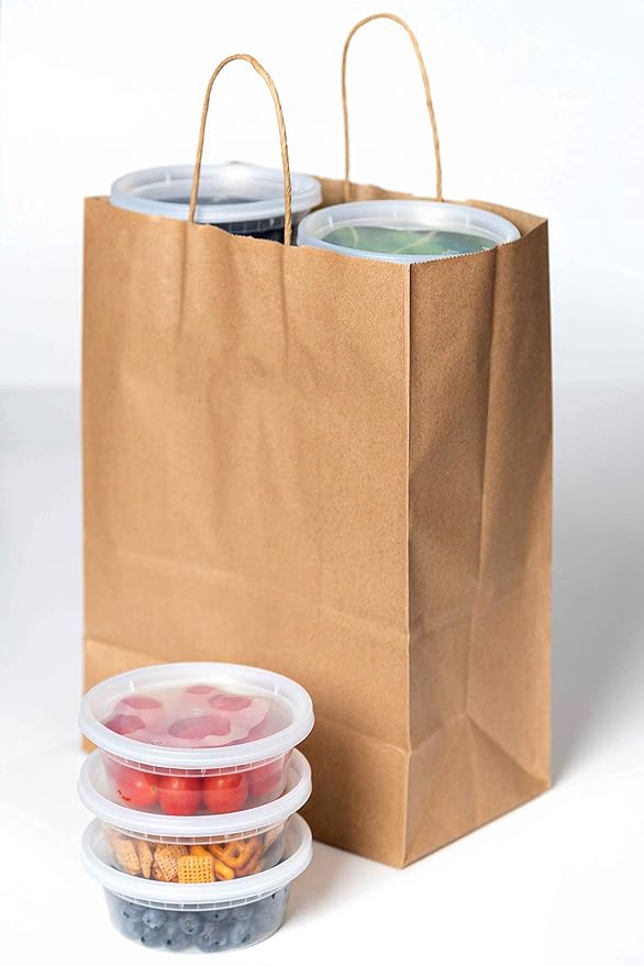 SafeWare Deli Plastic Food Containers with Airtight Lids [50 Sets], Leakproof Slime Small Combo Pack [Reusable, Storage, Disposable, Meal Prep, Soup, Microwaveable & Freezer Safe] (8oz)