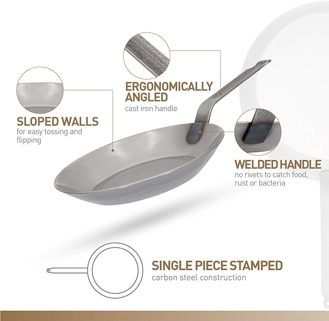 Matfer Bourgeat Black Carbon Steel Frying Pan, 15 3/4"